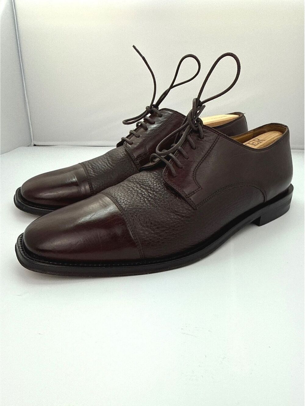 Johnston & Murphy Corbett II 15-0670 Brown Leather Cap Toe Derby Leather soles